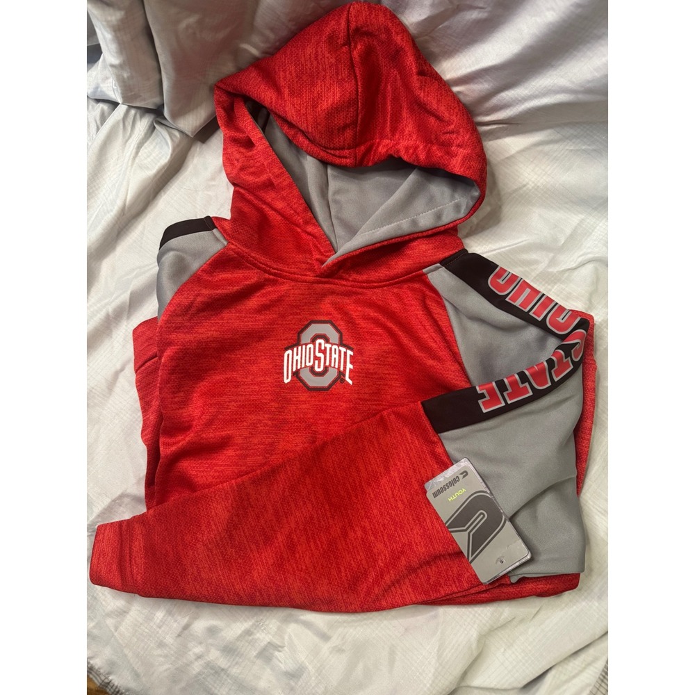 Colosseum Ohio State Buckeyes Youth XL Red Heathered Hoodie COFH40796 NWT